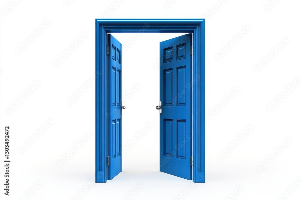 An intriguing blue doorway stands open, inviting exploration into the unknown on a bright day isolated on transparent background An intriguing blue doorway stands open, inviting exploration into the unknown on a bright day isolated on transparent background