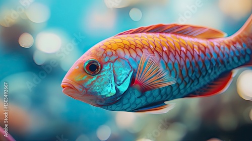 tropical fish in the sea, close up of tropical colorful fish, underwater life