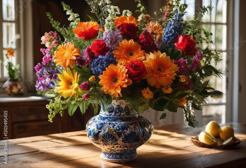 Wallpaper Mural stunning vibrant floral arrangement bathed soft natural light highlighting beauty each bloom, flower, petal, leaf, botanical, nature, greenery Torontodigital.ca