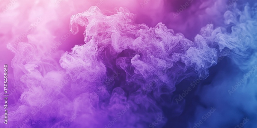Fototapeta premium A purple and blue background with smoke creates an atmosphere of mystery and intrigue