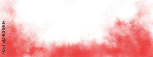 PNG fog texture isolated on transparent background. Border from smoke. Design element. Red vector cloudiness.