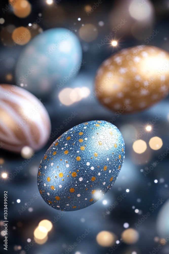 Cosmic eggs, Easter, eggs floating, futuristic lighting Cosmic eggs, Easter, eggs floating, futuristic lighting