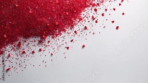 Red Heart Confetti Celebrating Joy