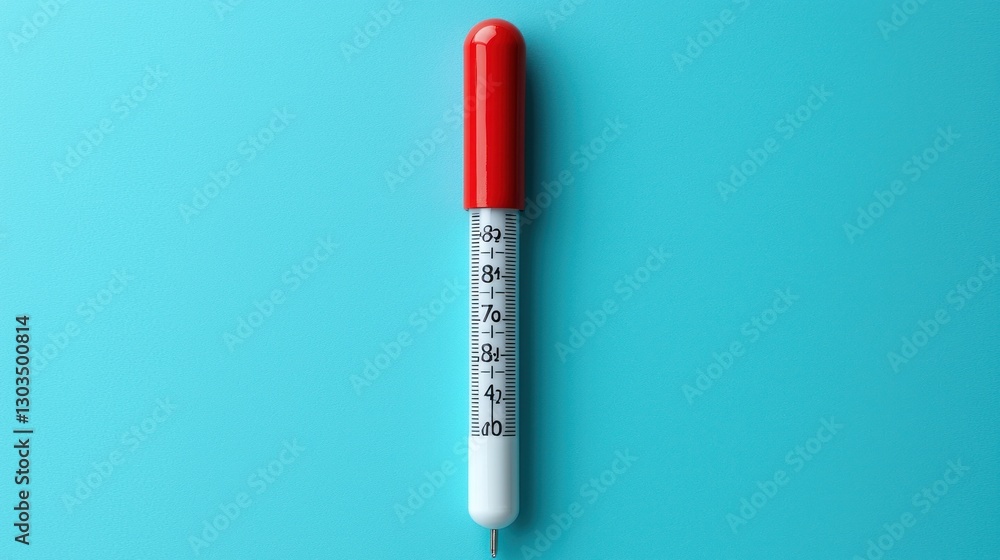 Isolated digital thermometer on teal background Isolated digital thermometer on teal background