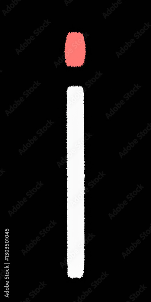 A striking minimalist illustration featuring a matchstick with a vibrant red tip against a solid black background, emphasizing simplicity and bold color contrast. A striking minimalist illustration featuring a matchstick with a vibrant red tip against a solid black background, emphasizing simplicity and bold color contrast.