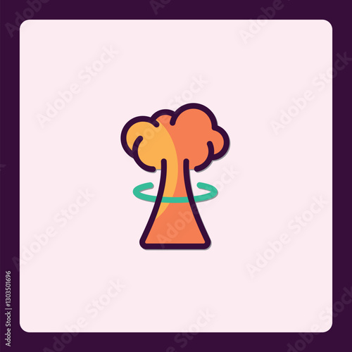 Stylized radiation symbol icon with vibrant colors and minimalistic design