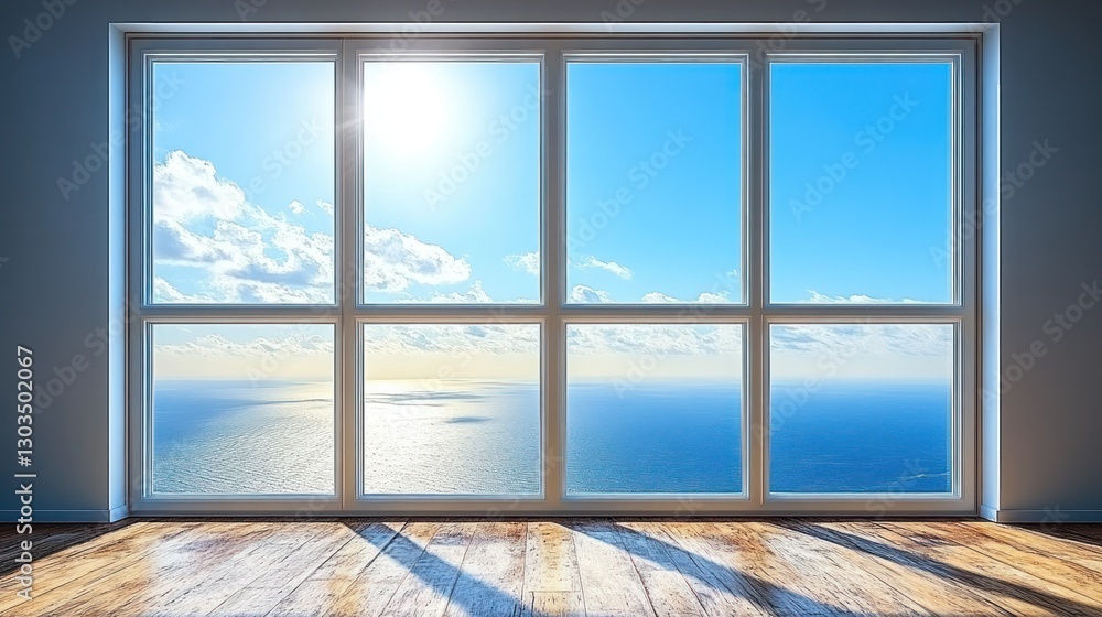 Fototapeta premium Ocean view from a modern room
