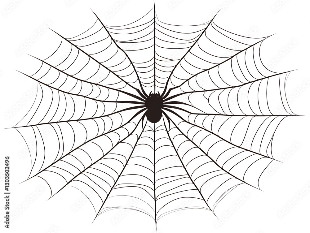 Obraz premium Detailed spiderweb illustration.