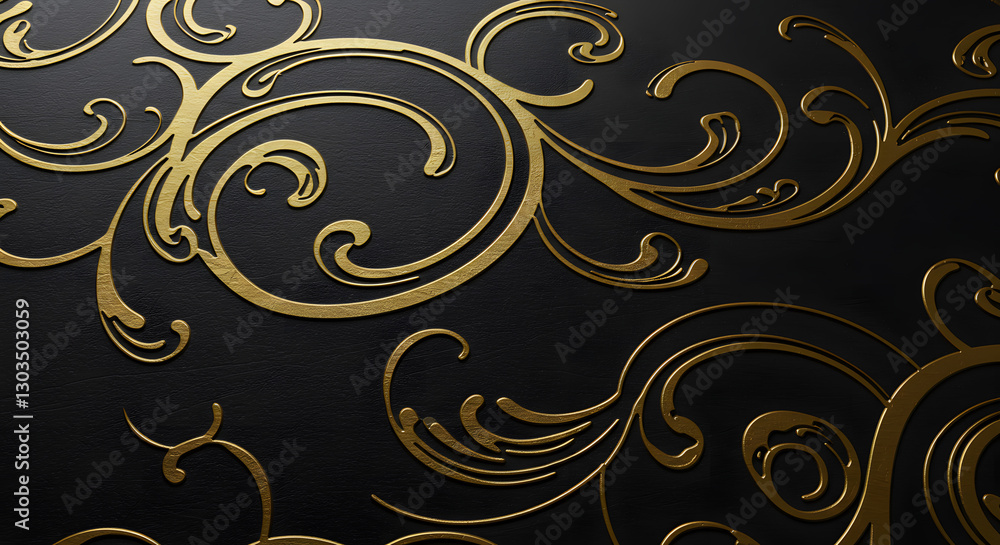 Elegant gold swirl pattern on dark background luxury design texture art on transparent background Elegant gold swirl pattern on dark background luxury design texture art on transparent background