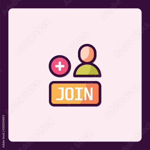 Community engagement invitation graphic icon for social networking platforms