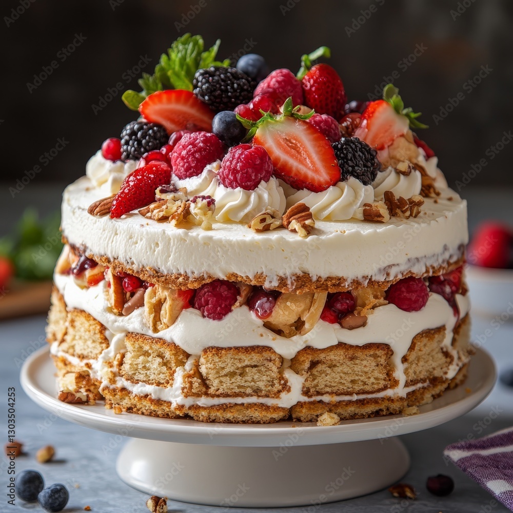 Cake made with layers of creamy ice cream and crunchy cookies. Ice cream sandwich cake in a cold and irresistible presentation. Cake made with layers of creamy ice cream and crunchy cookies. Ice cream sandwich cake in a cold and irresistible presentation.