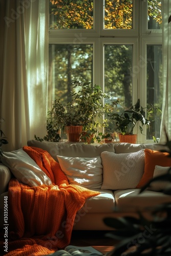 Spacious and Modern Living Room With Natural Light and Minimalist Decor in a ...
