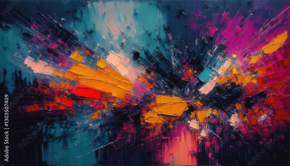 dynamic explosion of vibrant colors in abstract oil painting with textured brushstrokes, perfect for modern wall decor
dynamic explosion of vibrant colors in abstract oil painting with textured brushstrokes, perfect for modern wall decor