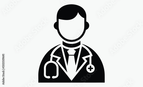 Doctor icon vector isolated, doctor icon, medical silhouette vector illustration