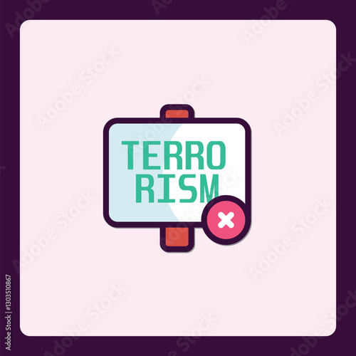 Symbolic rejection of violence: creative anti-terrorism icon illustration