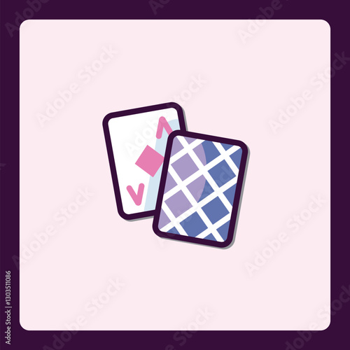 Whimsical playing cards illustration icon for digital creative projects