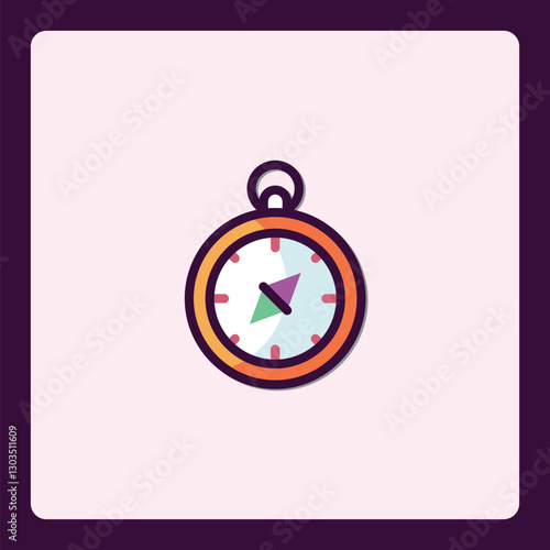 Isolated minimalist compass icon for travel planning and directional guidance