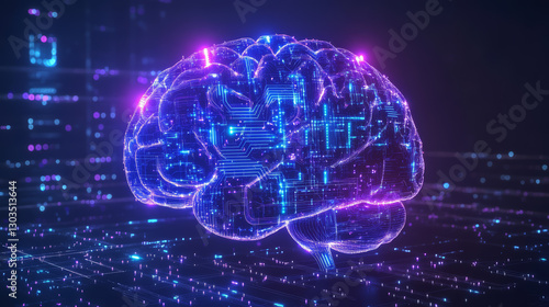 A Brain With Illuminated Neural Pathways