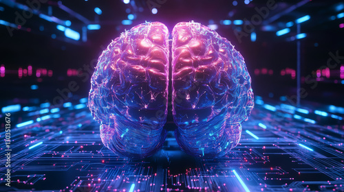 A Brain With Illuminated Neural Pathways