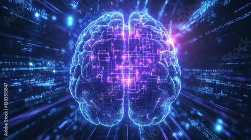 A Brain With Illuminated Neural Pathways