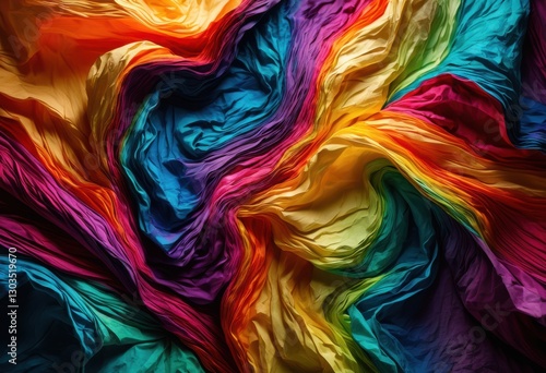 Wallpaper Mural vibrant macro wrinkled crumpled paper surfaces showcasing rainbow colors textures intricate detail, lgbtq, lgbt, pride, colorful, love, equality, design Torontodigital.ca