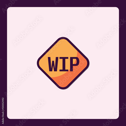 Vibrant graphic of a 'Work In Progress' marker signaling development phase