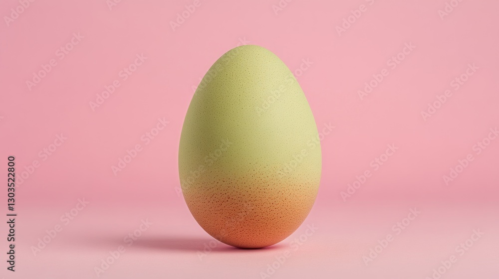 Fototapeta premium Vibrant Gradient Egg on Pink Background: Modern Minimalist Stock Photo
