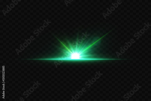 Neon glare of light, star sparks, light rays and lines.