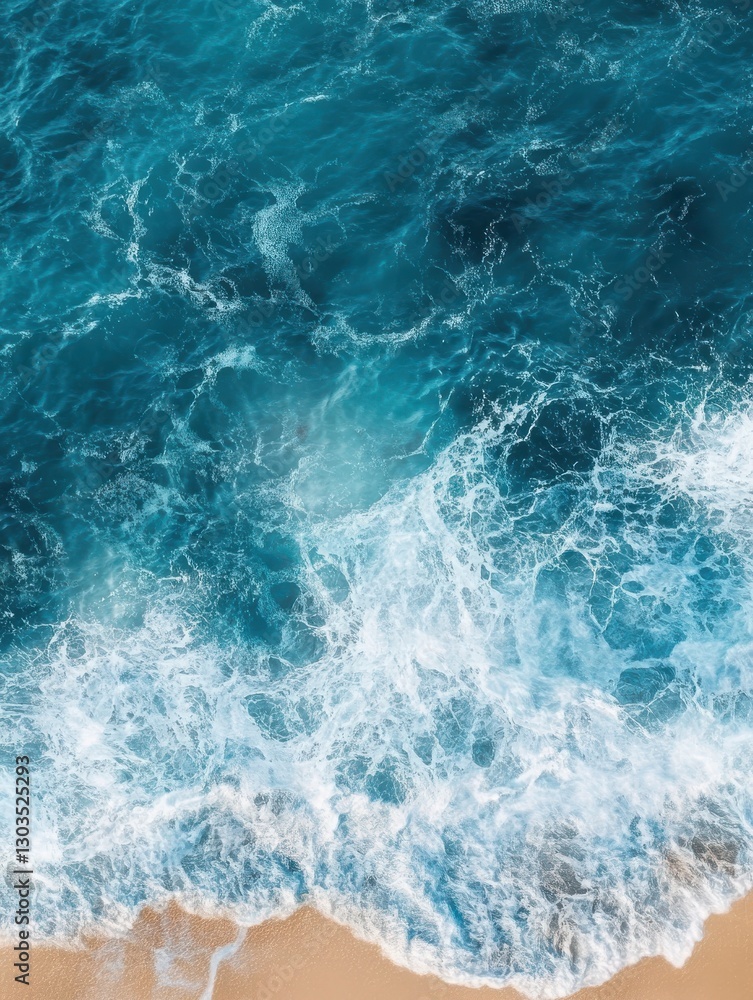 Fototapeta premium top view ocean blue wave. beach isolated on transparent background