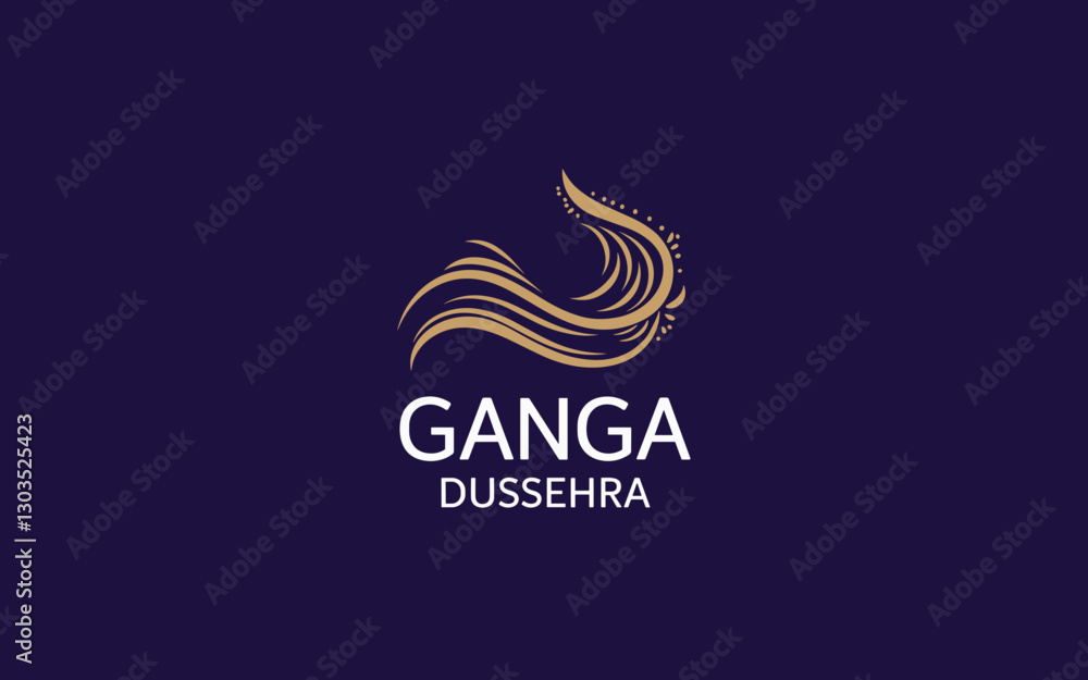 Fototapeta premium Elegant Ganga Dussehra Logo Design