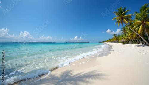 Wallpaper Mural Tropical Beach Scene With Palm Trees And Turquoise Water Torontodigital.ca