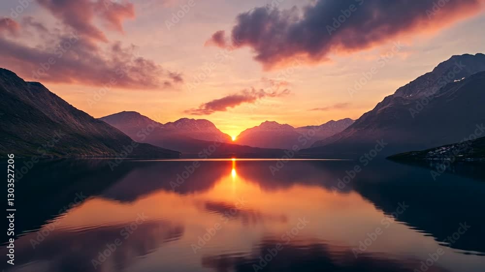 sunset over the lake