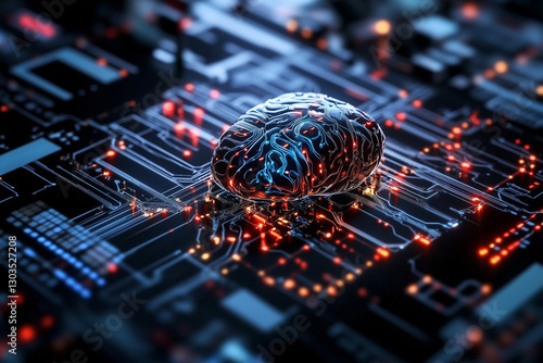 Obraz na płótnie Electronic circuit board, digital background perfect for tech processes, neural networks, artificial intelligence, data transfer and encryption w salonie