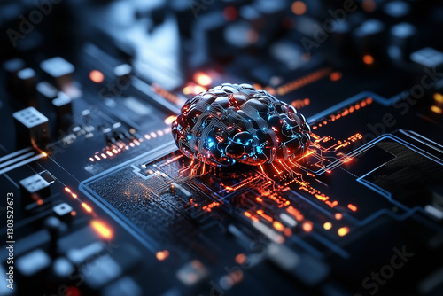 Obraz na płótnie Electronic circuit board, digital background perfect for tech processes, neural networks, artificial intelligence, data transfer and encryption w salonie