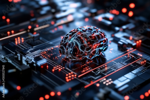 Obraz na płótnie Electronic circuit board, digital background perfect for tech processes, neural networks, artificial intelligence, data transfer and encryption w salonie