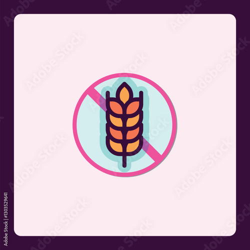 Stylized gluten-free icon symbol with crossed grain, conveying dietary restriction