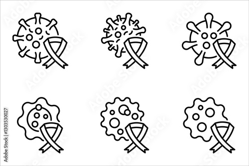 Oncology department icon set. Cancer treatment center. Radiology cancer. Radiation therapy. vector illustration on white background.