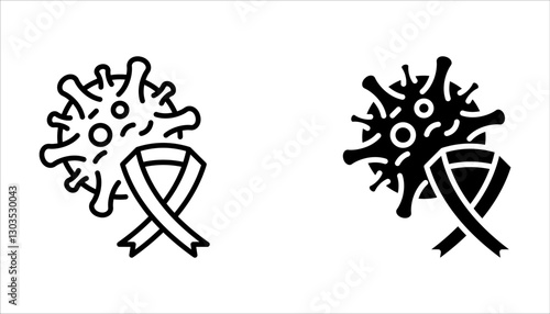Oncology department icon set. Cancer treatment center. Radiology cancer. Radiation therapy. vector illustration on white background.