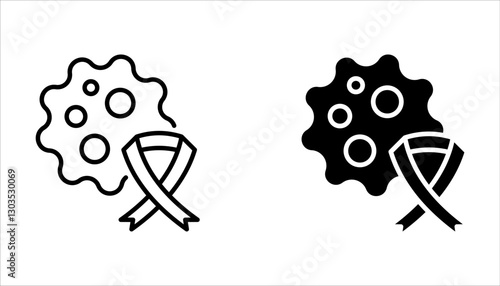 Oncology department icon set. Cancer treatment center. Radiology cancer. Radiation therapy. vector illustration on white background.