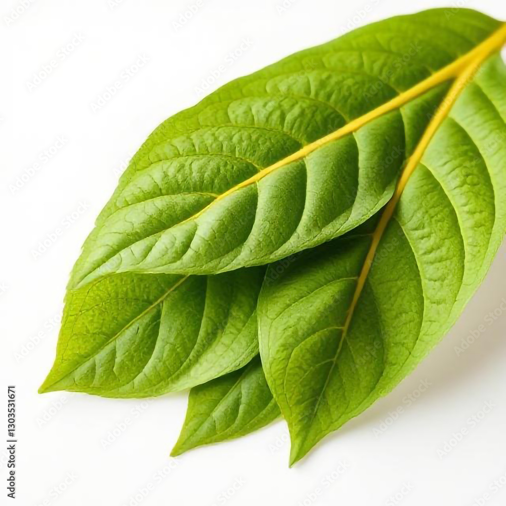 Fototapeta premium green leaves on a white background