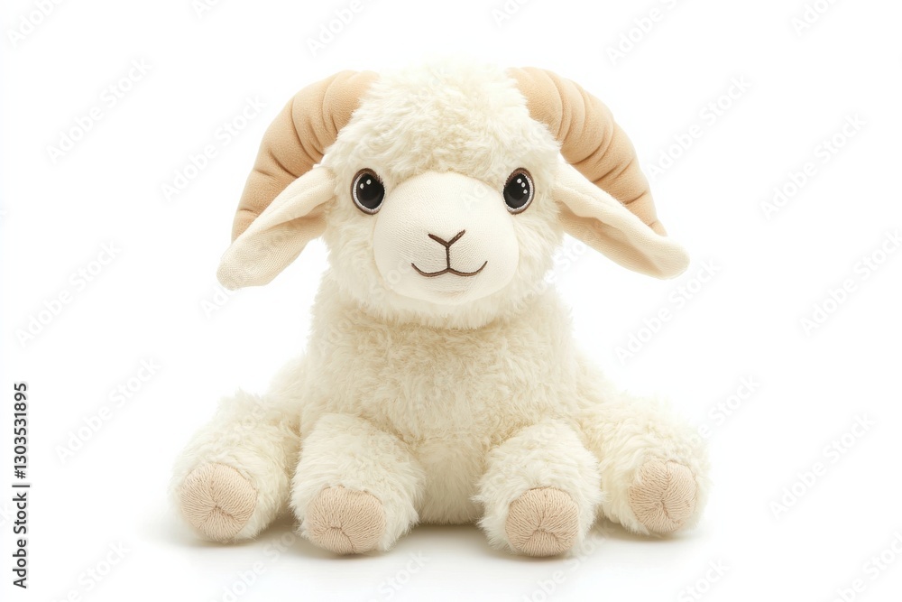 Soft and cuddly stuffed sheep toy with cute features for children in bright studio light isolated on transparent background Soft and cuddly stuffed sheep toy with cute features for children in bright studio light isolated on transparent background