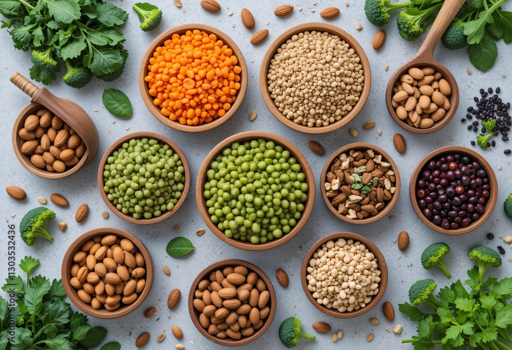 Colorful Grains And Nuts A Healthy Eating Scene. Natural Light Accents Rich Textures. Parsley And Broccoli Add Freshness. Preparing Nutritious Meals For Wellness And Vitality. Colorful Grains And Nuts A Healthy Eating Scene. Natural Light Accents Rich Textures. Parsley And Broccoli Add Freshness. Preparing Nutritious Meals For Wellness And Vitality.