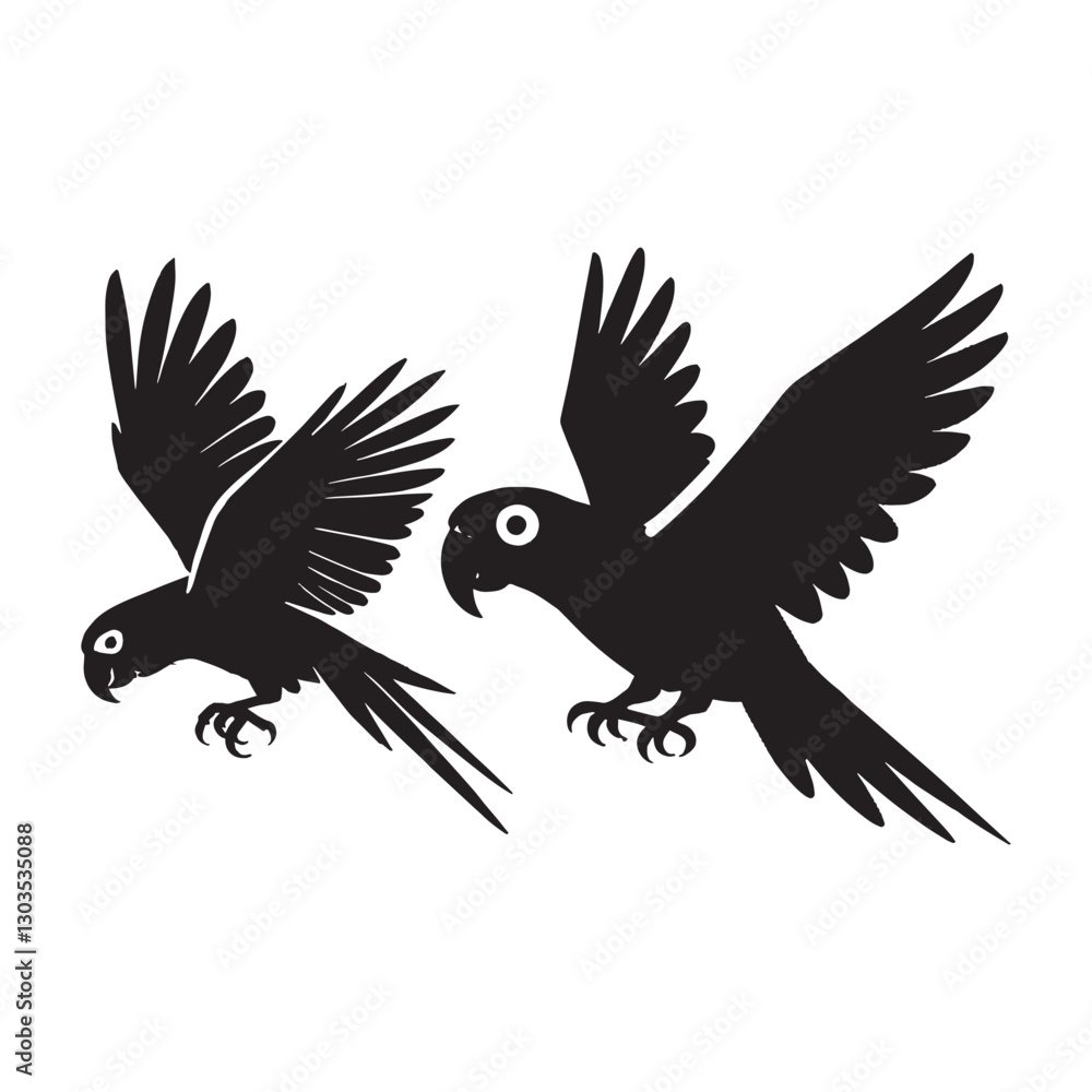 Obraz premium parrot bird silhouette vector