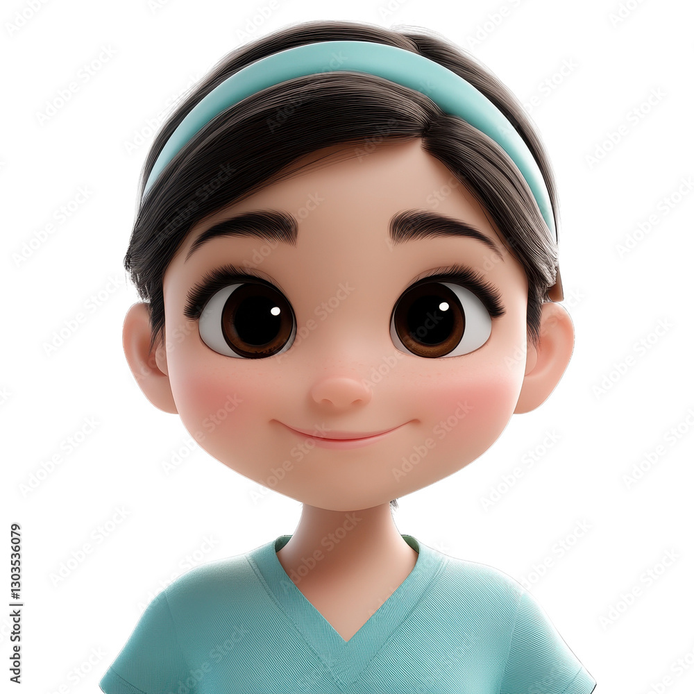 Cute Smiling Nurse Character in Blue Scrubs - PNG for Nurse Day Cute Smiling Nurse Character in Blue Scrubs - PNG for Nurse Day