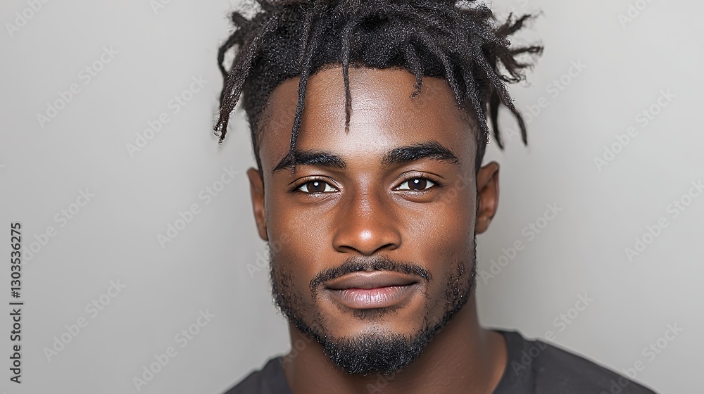Portrait of a Young Man with Dreadlocks and Shimmering Particles on his Face Portrait of a Young Man with Dreadlocks and Shimmering Particles on his Face