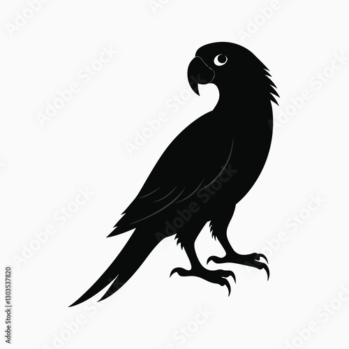 parrot silhouette isolate on white