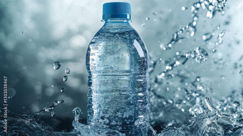 Clear water bottle. Premium product background Clear water bottle. Premium product background