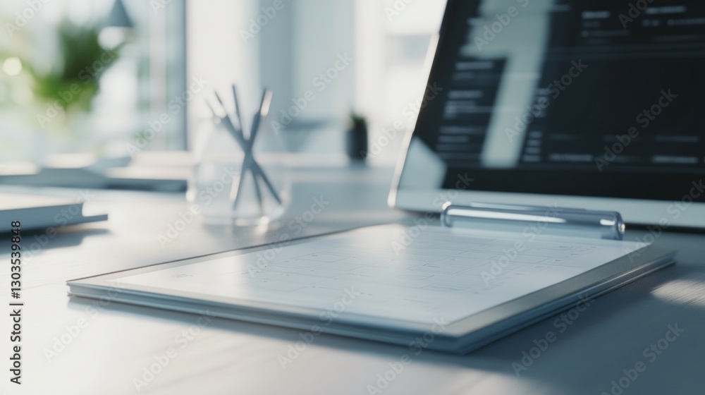 custom made wallpaper toronto digitalWorkspace Arrangement Featuring a Tablet, Clipboard and Office Supplies