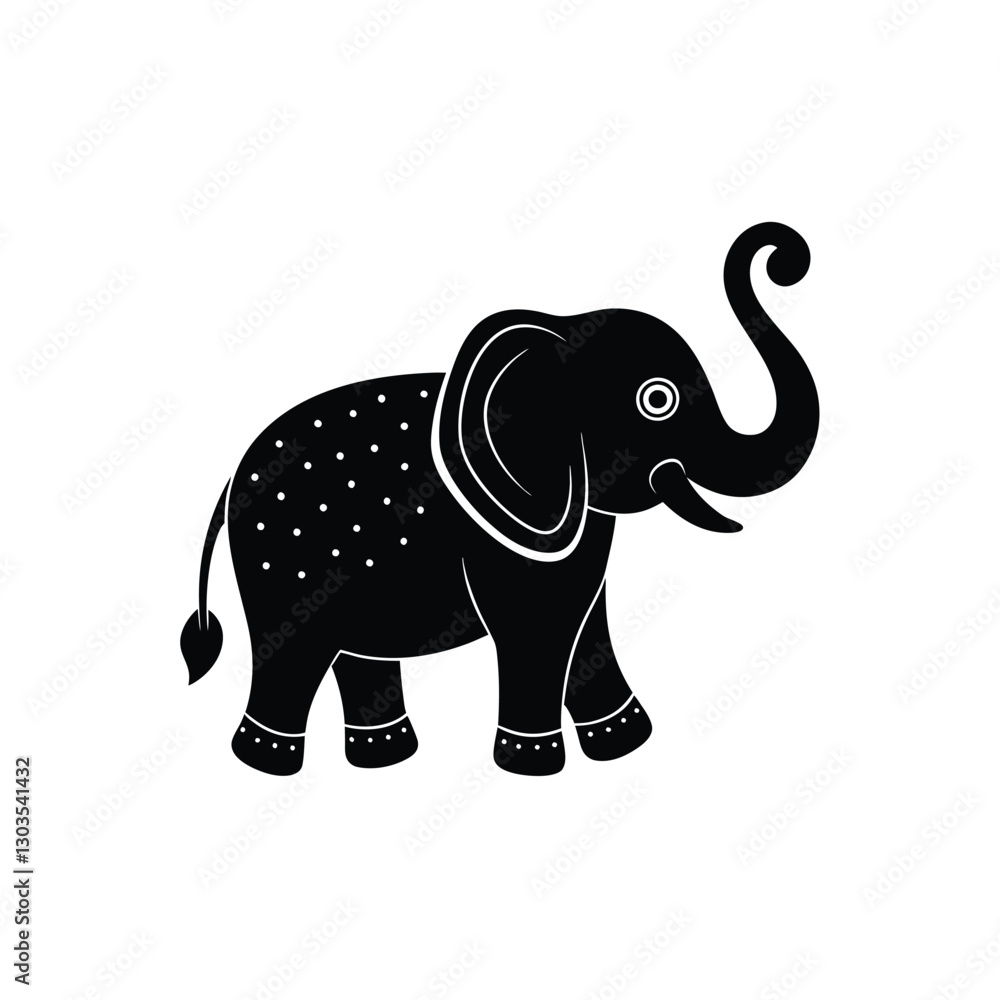 Obraz premium elephant vector illustration on white background.Elephant Ornament Silhouettes Collection.