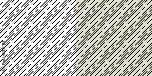 Monochrome seamless pattern of diagonal lines. Black diagonal straight lines of different thickness. Simple geometric background for your projects.